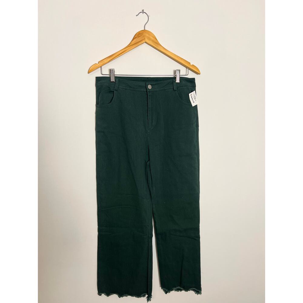 Polagram‎ Hunter Green High-Waist Wide Leg Pants Size Large